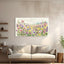 Wildflower field watercolor painting wall art, botanical landscape decor
