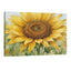 Sunflower watercolor wall art, yellow floral canvas decor for bright home