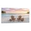 Sunset Beach Adirondack Chairs Canvas Wall Art Ocean Paradise Coastal Decor