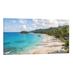 Tropical Beach Paradise Canvas Wall Art Palm Tree Ocean Landscape Decor