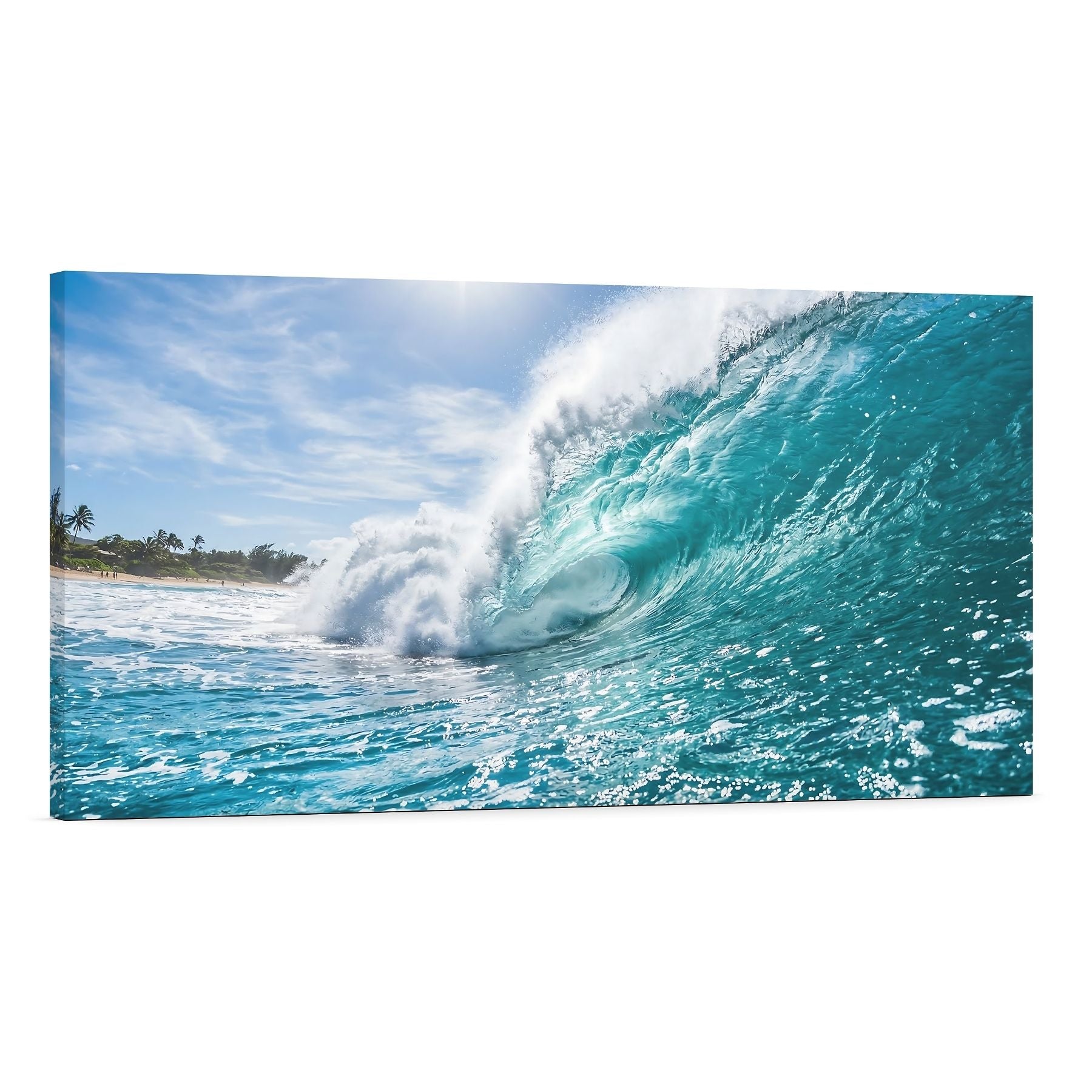 Ocean Wave Canvas Wall Art Turquoise Surf Beach Coastal Decor