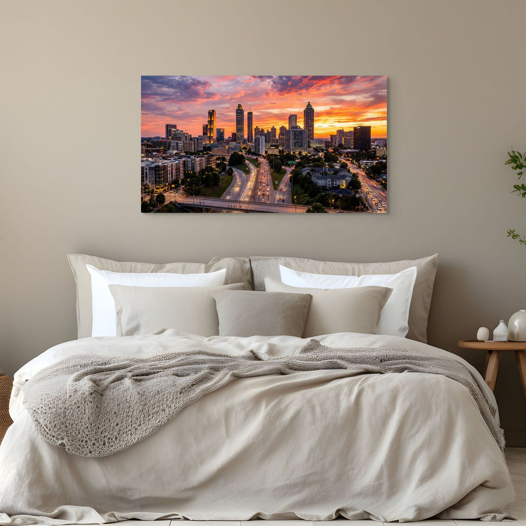 Atlanta skyline golden hour cityscape Georgia wall decor