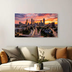 Atlanta City Skyline Canvas Art Atlanta Georgia Skyline Wall Print