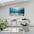 Underwater Ocean Canvas Wall Art Sun Rays Over Coral Reef Coastal Decor