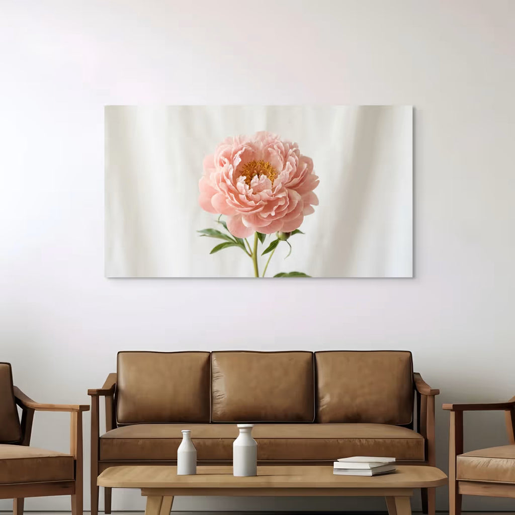 Blush Peony Canvas Wall Art Soft Pink Floral Print for Elegant & Modern Decor
