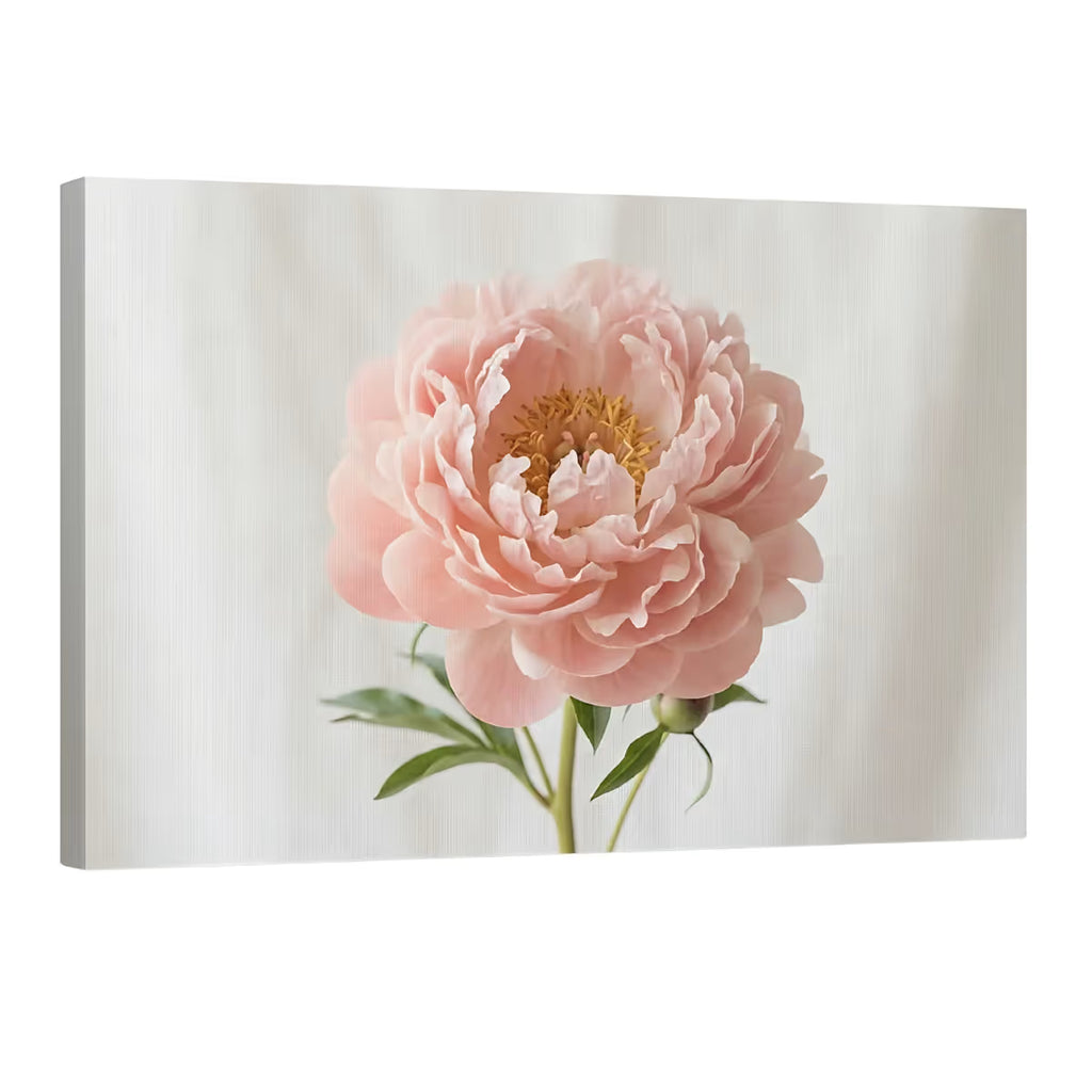 Blush Peony Canvas Wall Art Soft Pink Floral Print for Elegant & Modern Decor