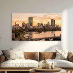 Boston City Skyline Wall Art Boston Massachusetts Canvas Print