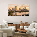 Boston City Skyline Wall Art Boston Massachusetts Canvas Print