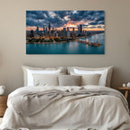 Chicago waterfront skyline golden hour cityscape print