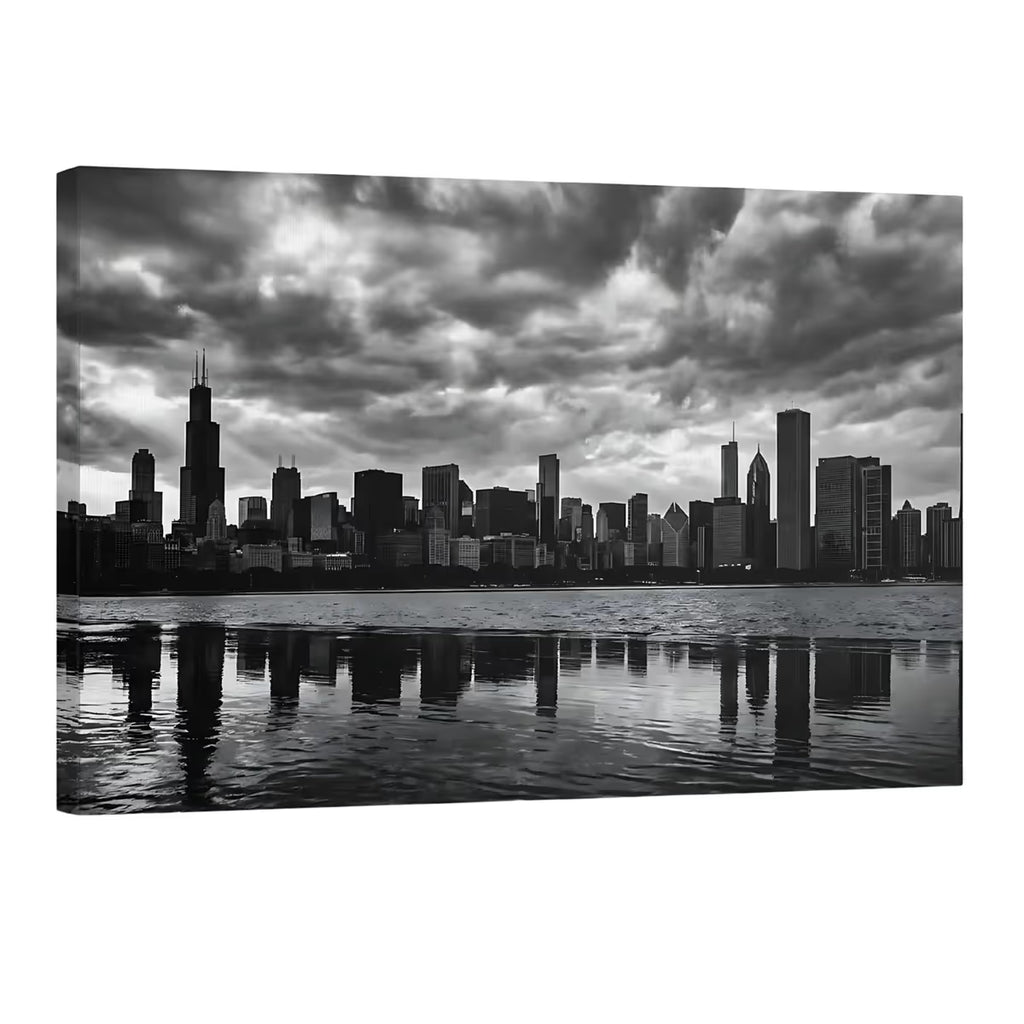 Chicago Skyline Canvas Wall Art Downtown Chicago Skyline Canvas Print
