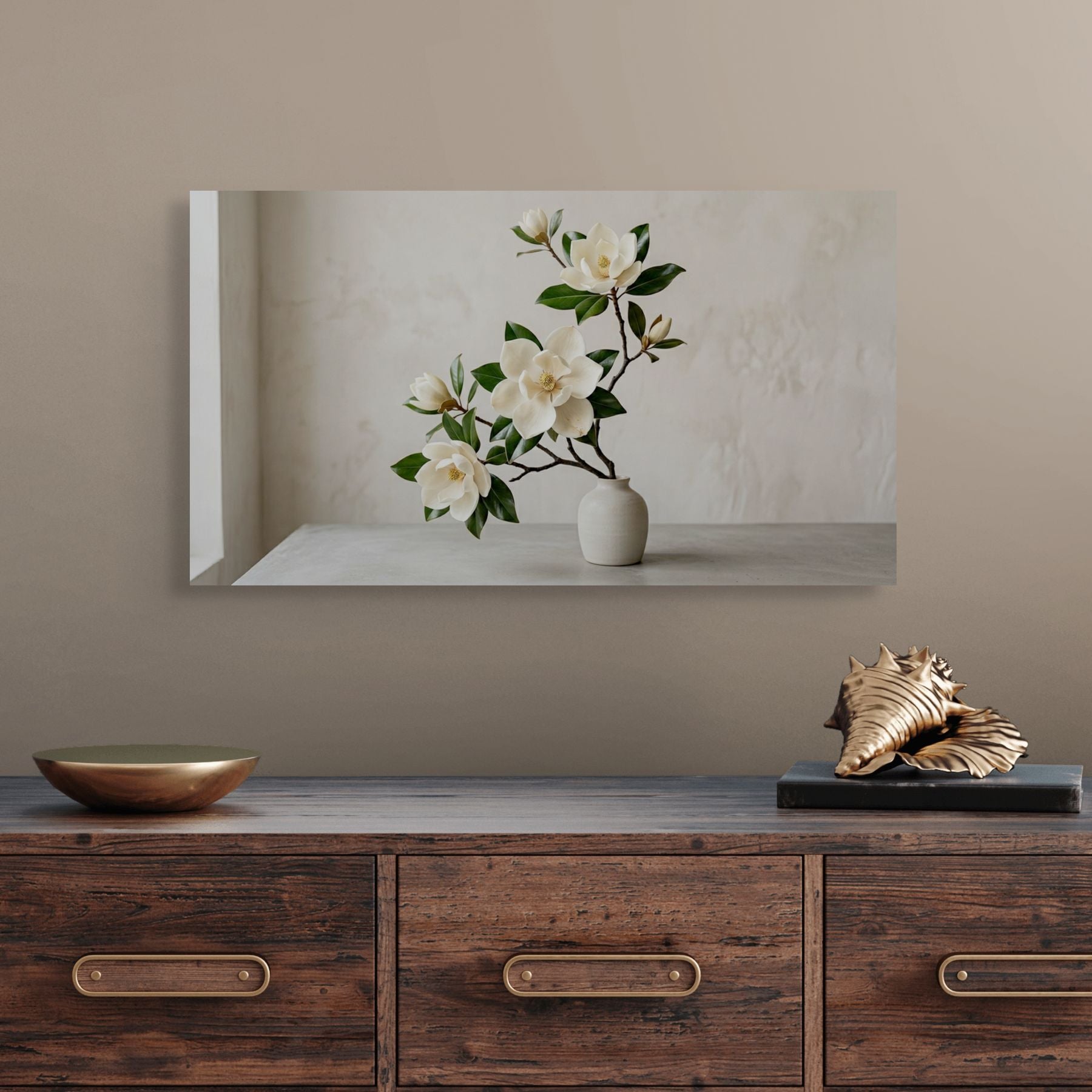 magnolia blossom minimalist wall art print
