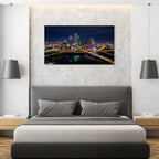 Dallas City Skyline Canvas Wall Art Dallas Texas Cityscape Canvas Print
