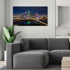 Dallas skyline with Reunion Tower night cityscape wall art Texas