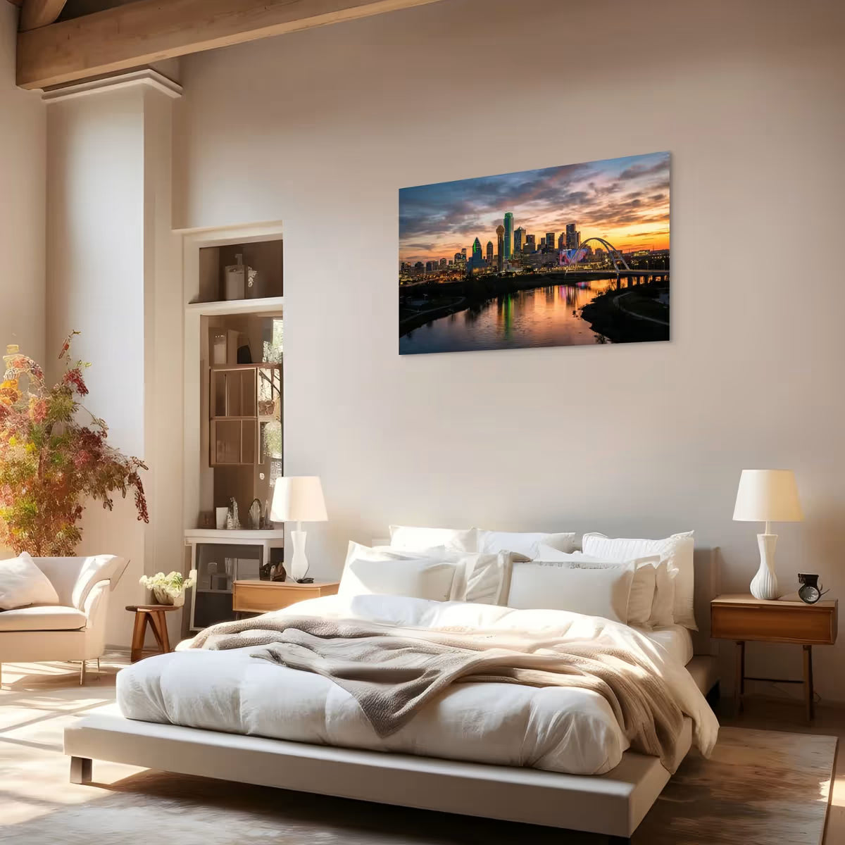 Dallas Texas Skyline Canvas Wall Art Downtown Dallas Skyline Canvas Print