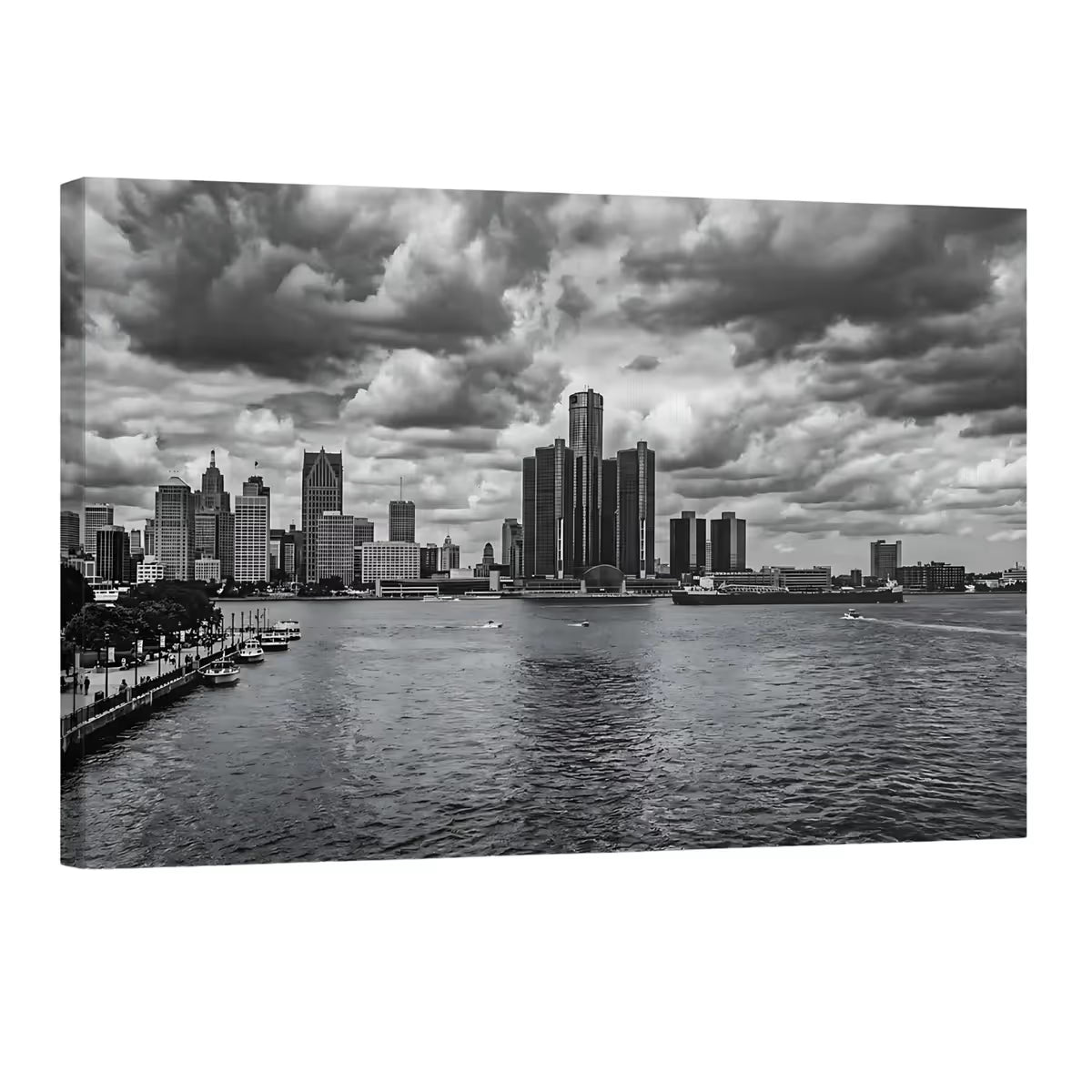Detroit Canvas Wall Art Detroit Michigan Skyline Canvas Print Main image
