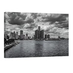 Detroit Canvas Wall Art Detroit Michigan Skyline Canvas Print