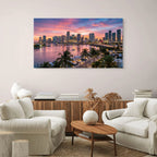 Miami Skyline Canvas Wall Art Downtown Miami Skyline Canvas Print