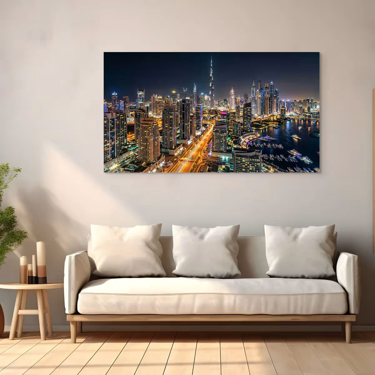 Dubai City Skyline Canvas Wall Art Dubai UAE Skyline Canvas Print Secondary image