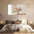 Soft Floral Bouquet Canvas Wall Art Elegant Peony Arrangement in Neutral Tones