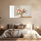 Elegant peony bouquet in vase canvas print, modern home decoration