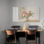 Blush floral arrangement artwork, romantic peony wall decor