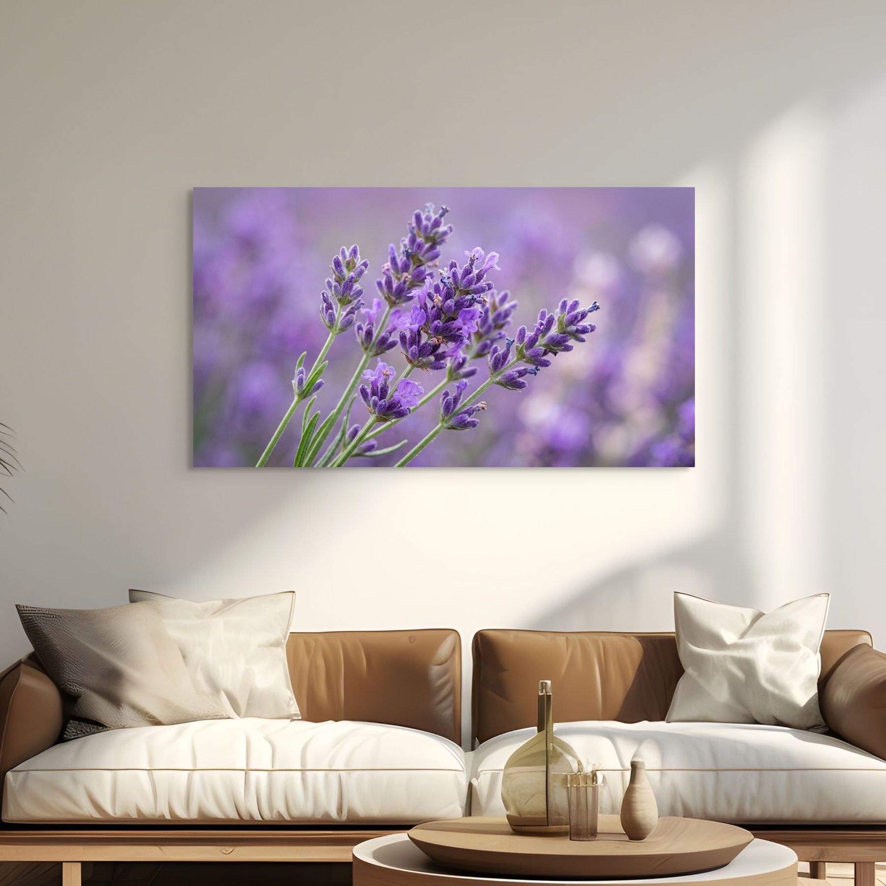 Lavender Field Canvas Wall Art Soft Purple Floral Print for Calm & Relaxing Decor Secondary image