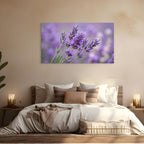 Purple lavender bloom artwork, minimalist floral wall decor