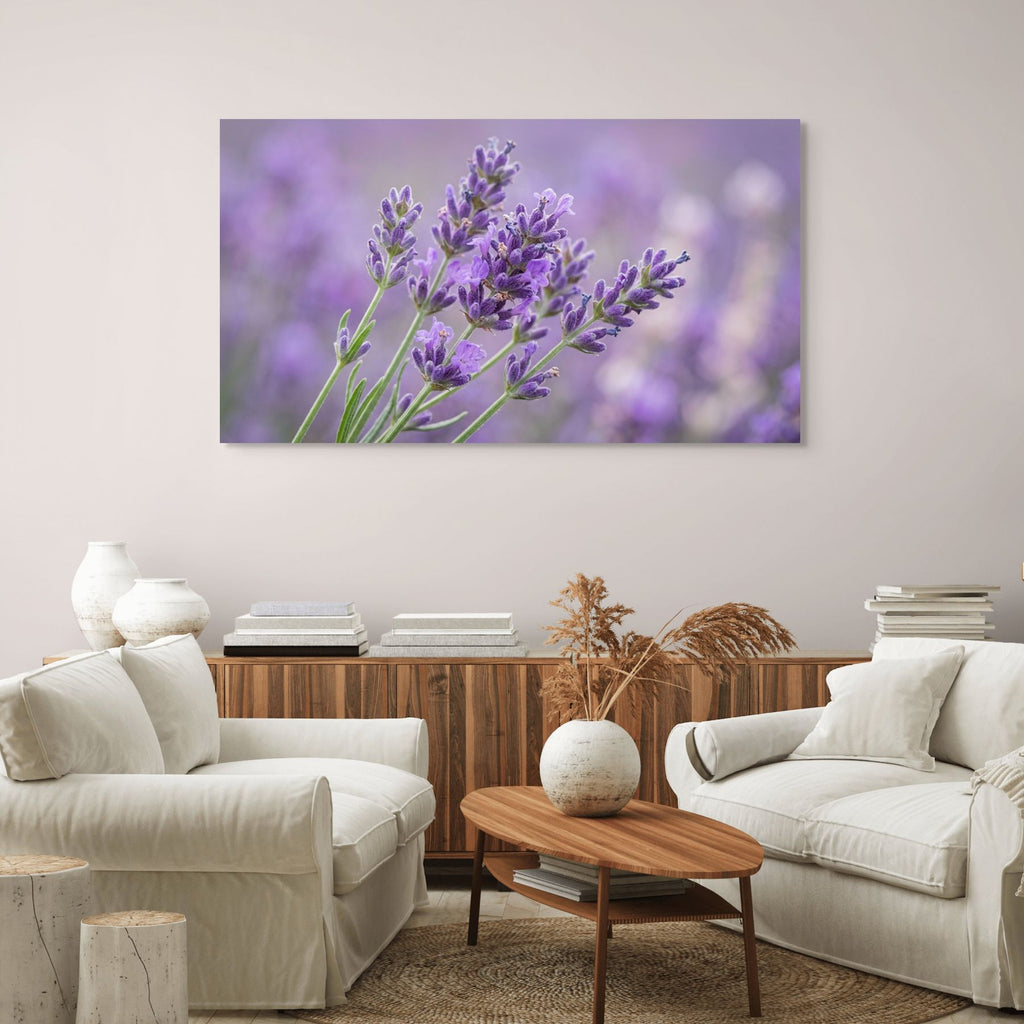 Botanical lavender artwork, elegant purple floral wall decor