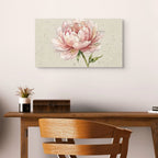 Watercolor Peony Canvas Wall Art Soft Pink Botanical Painting for Elegant Decor