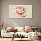 Soft pastel peony illustration, elegant floral wall art
