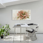 Watercolor peony print, minimalist botanical home decoration