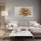 Neutral floral watercolor artwork, modern rustic home decor