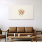 neutral floral wall art beige rose minimalist canvas
