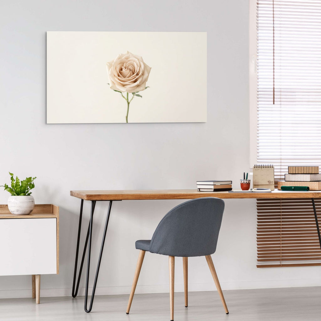 luxury neutral wall art single rose canvas print