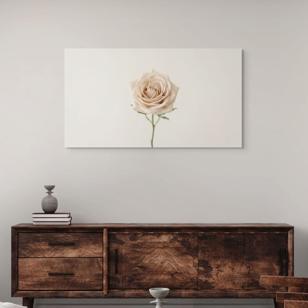 simple elegant floral wall art beige flower decor