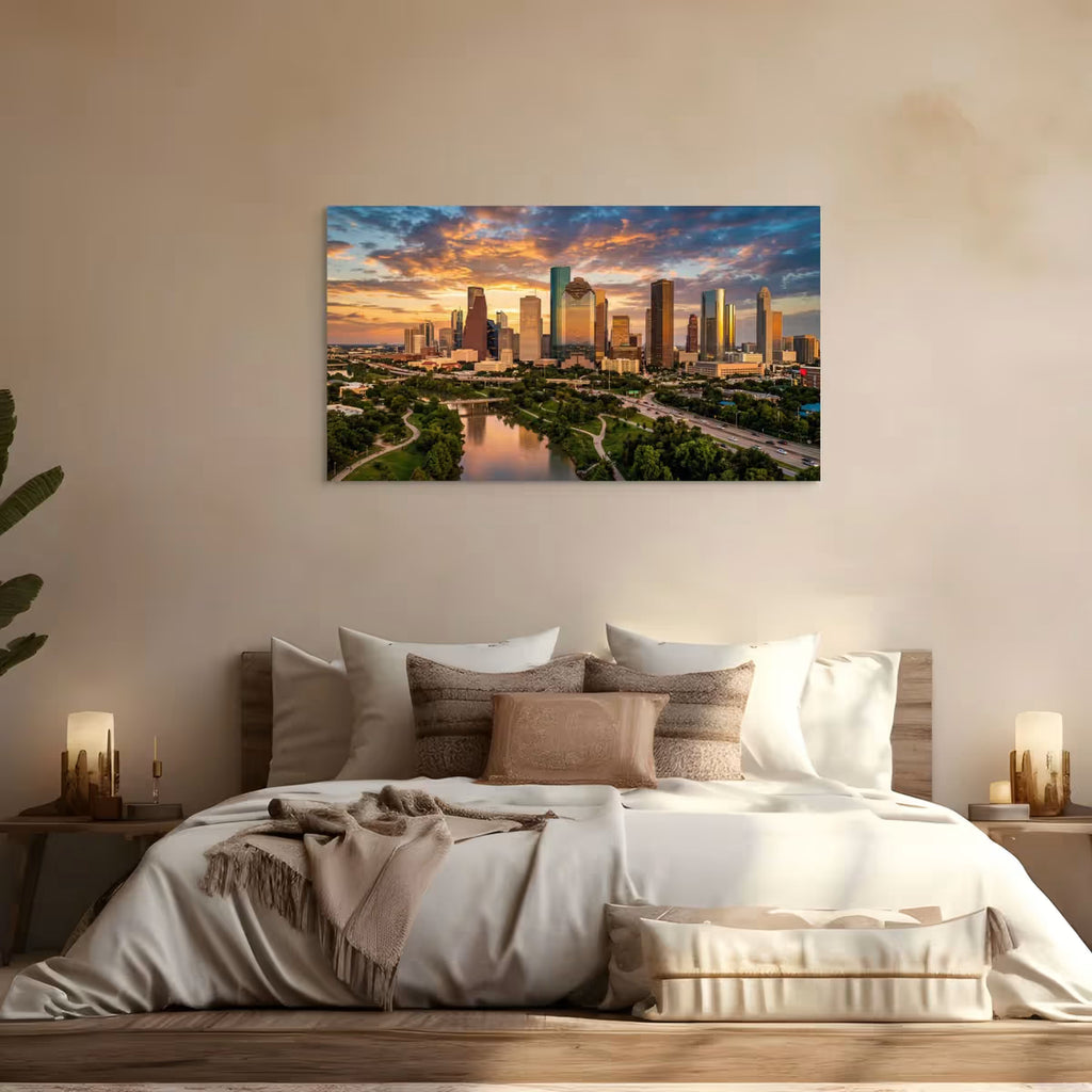 Houston Canvas Wall Art Houston Texas Skyline Cityscape Canvas Print