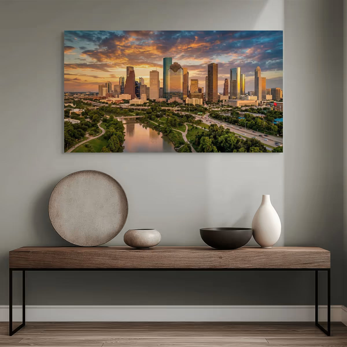 Houston Canvas Wall Art Houston Texas Skyline Cityscape Canvas Print