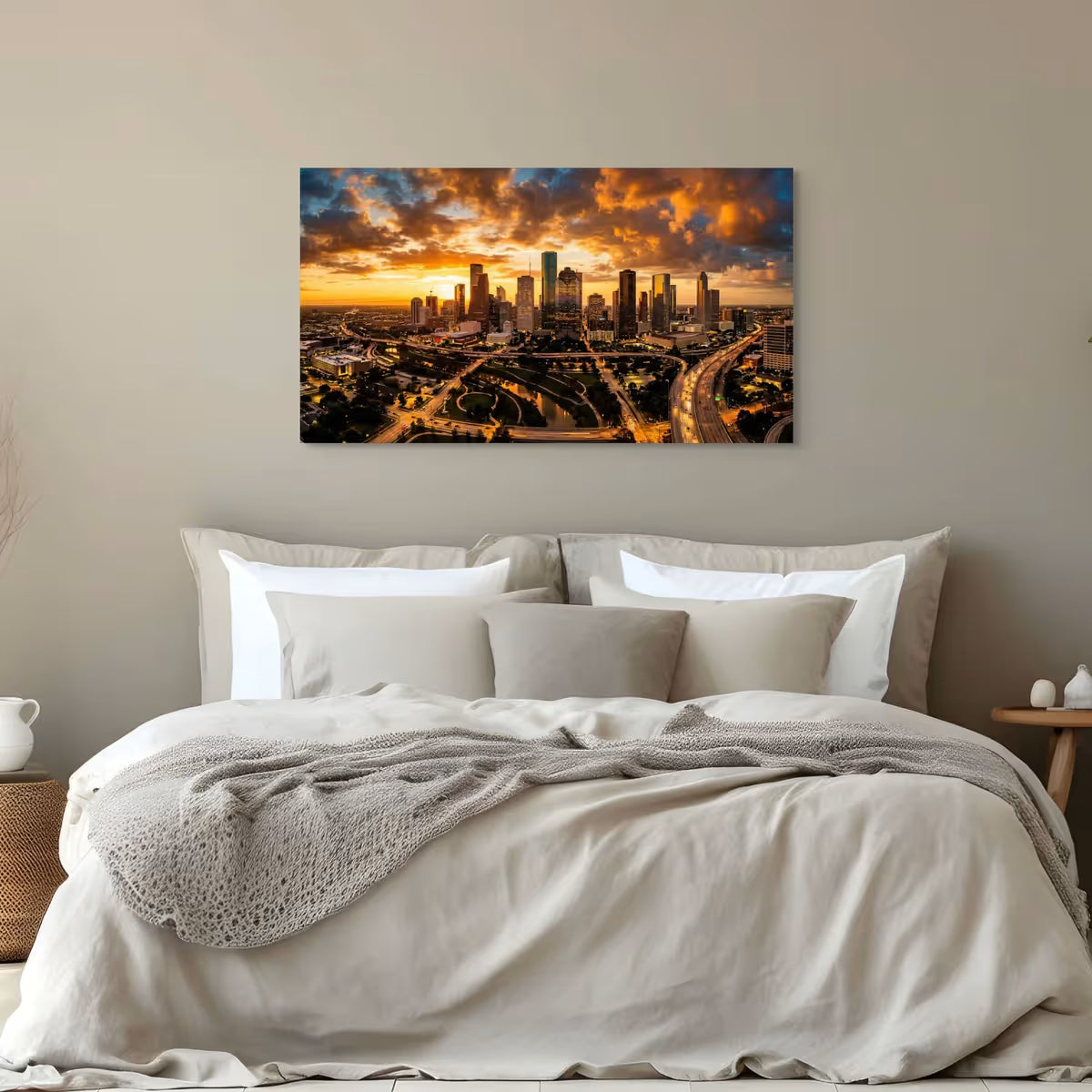Houston Texas Skyline Canvas Wall Art Downtown Houston Skyline Canvas Print
