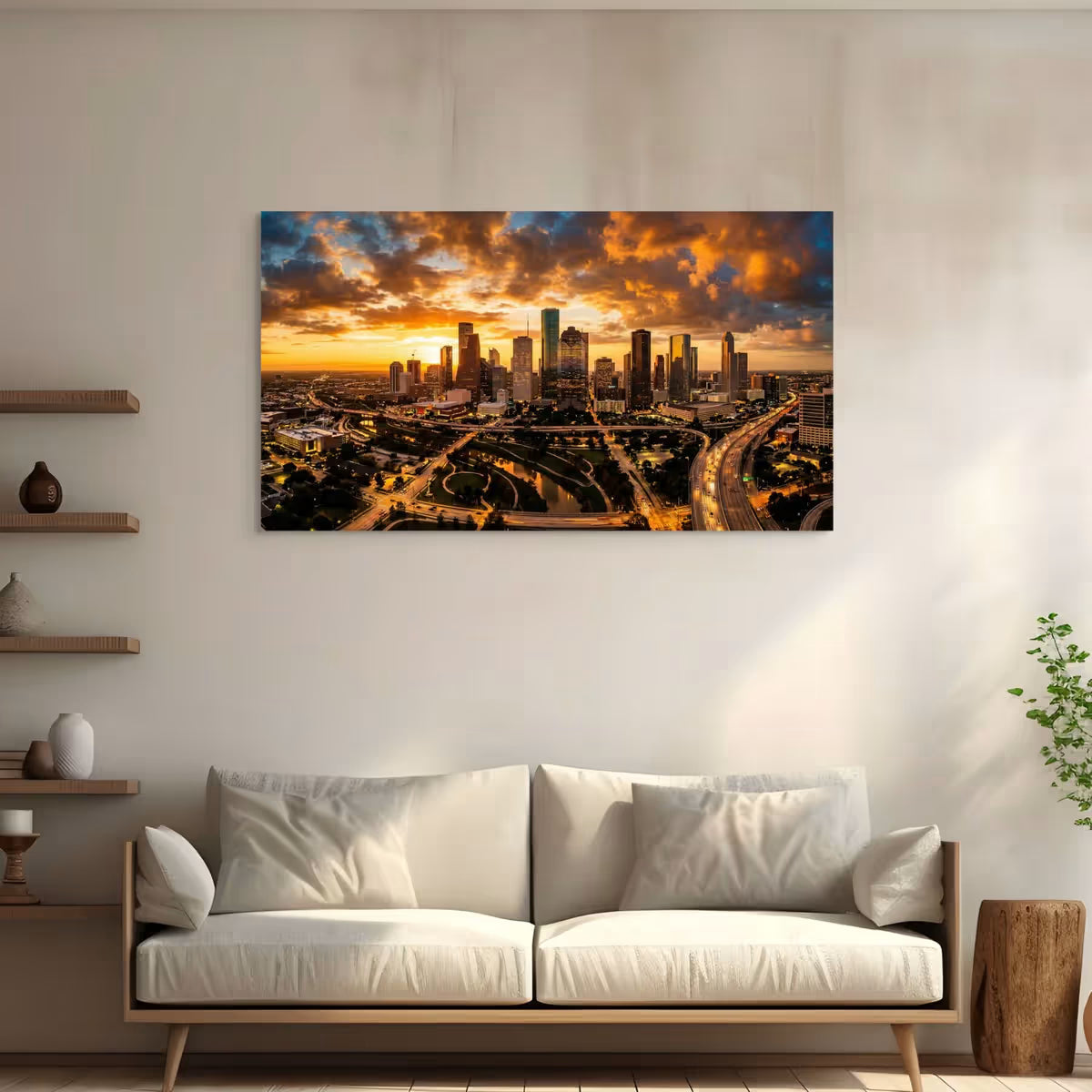 Houston Texas Skyline Canvas Wall Art Downtown Houston Skyline Canvas Print