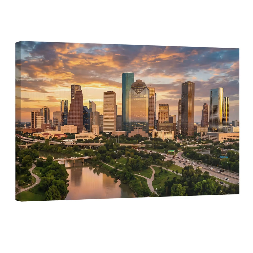Houston Canvas Wall Art Houston Texas Skyline Cityscape Canvas Print