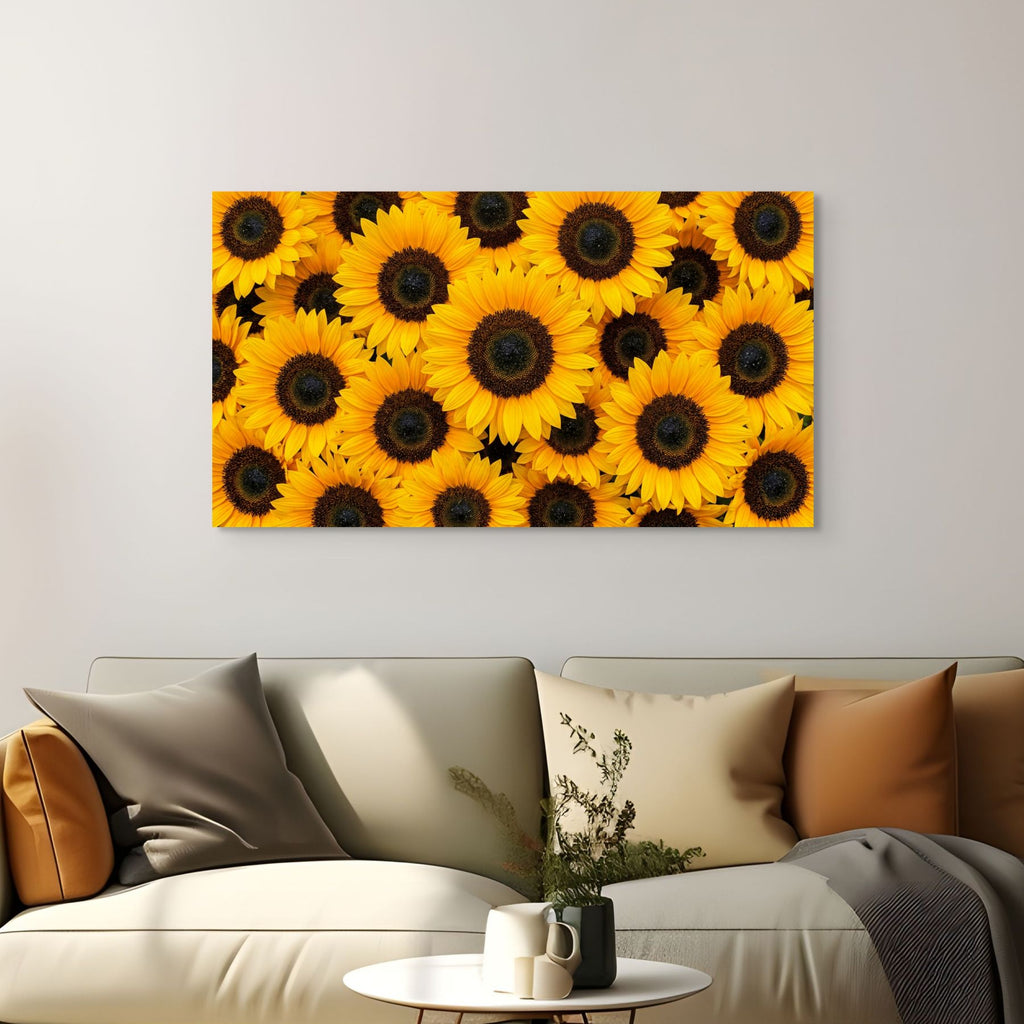 sunflower wall art vibrant floral pattern print