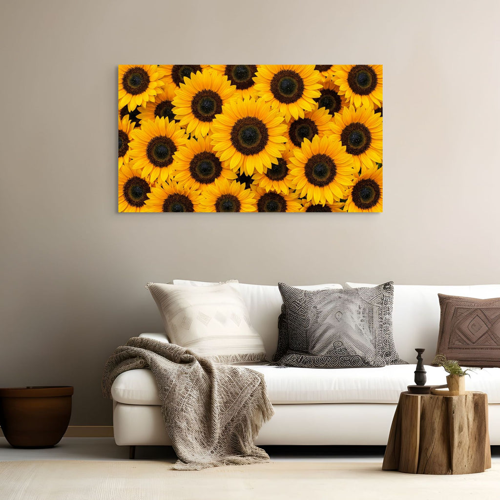 modern sunflower print large floral wall art