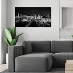 Black and white Las Vegas strip skyline, night city wall art
