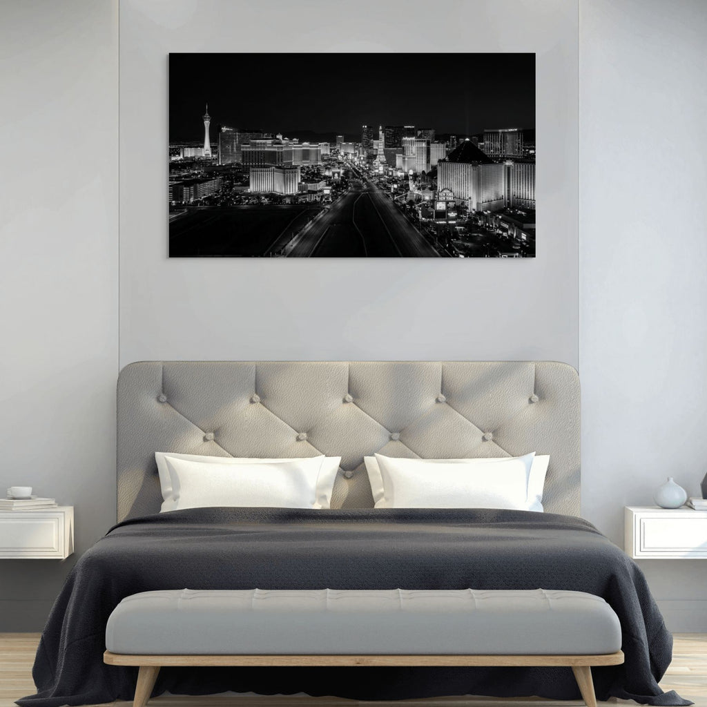 Las Vegas cityscape photography, modern urban canvas decor