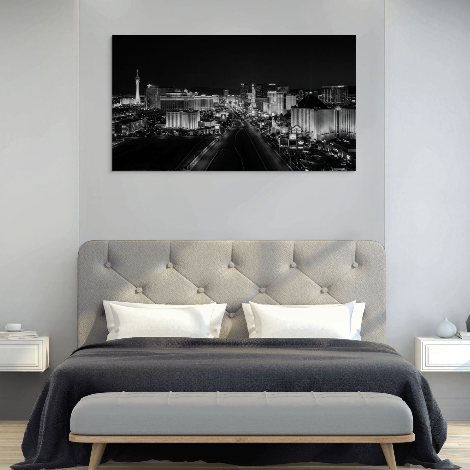Las Vegas cityscape photography, modern urban canvas decor