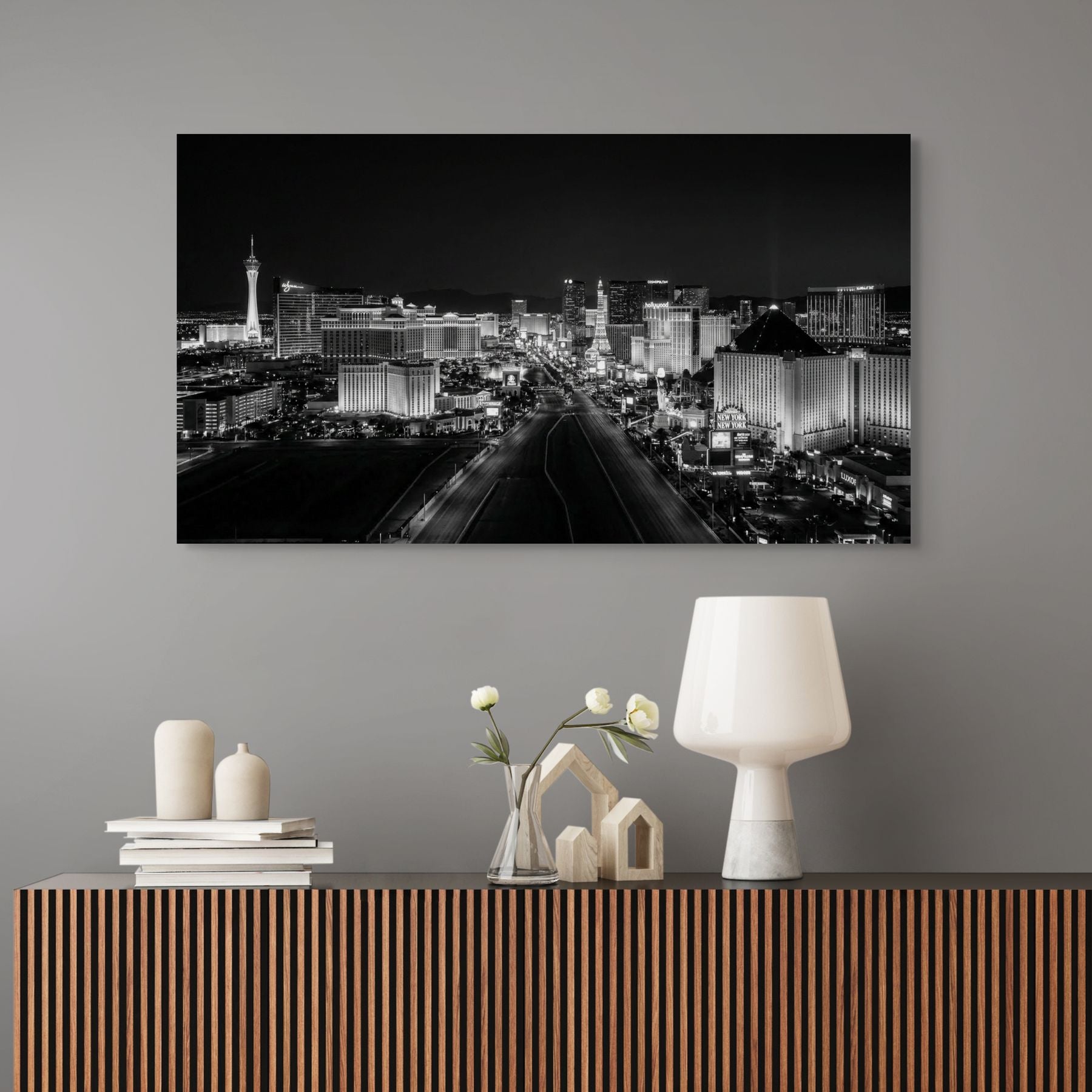 Las Vegas strip artwork, luxury cityscape wall decor