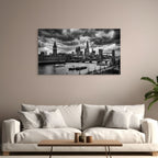 London skyline monochrome with Big Ben and Tower Bridge wall art