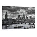 London skyline black and white wall art Big Ben Tower Bridge Thames cityscape print UK skyline photography