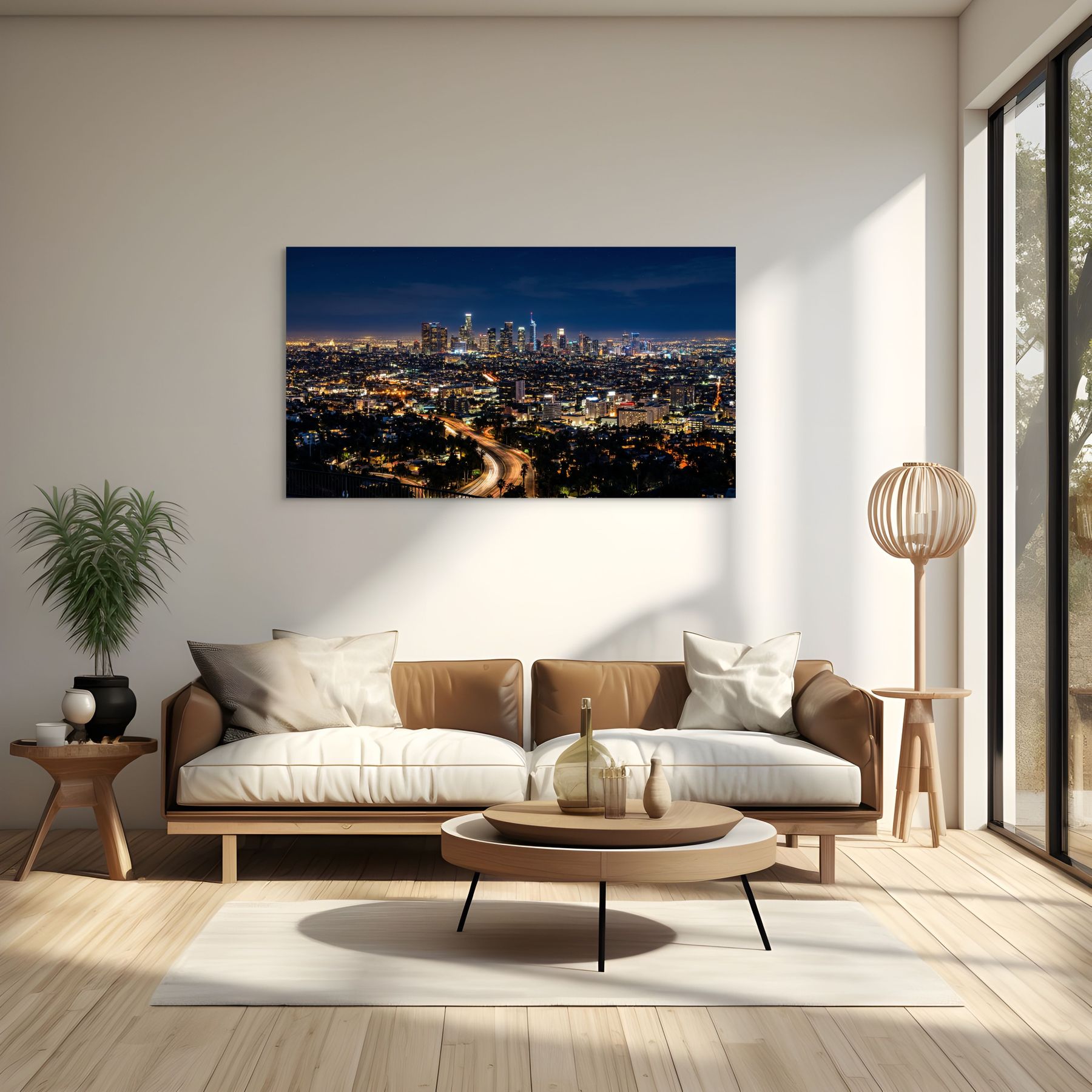 California skyline Los Angeles night cityscape print