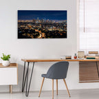 LA skyline panoramic night view modern city wall decor